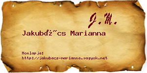 Jakubács Marianna névjegykártya